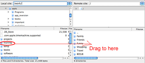 Uploading files to FE File Explorer