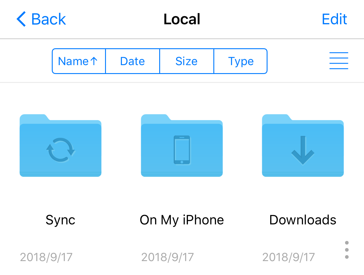 The Sync folder in FE File Explorer