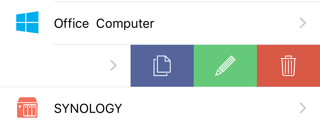 Connection actions in FTPManager