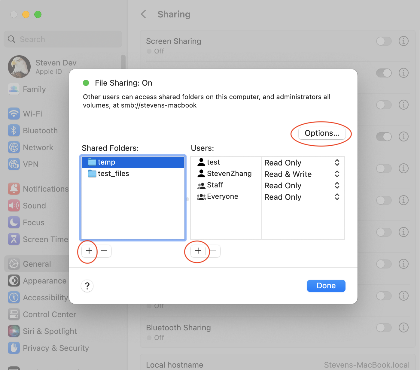Freigegebene Ordner und Benutzerberechtigungen in macOS