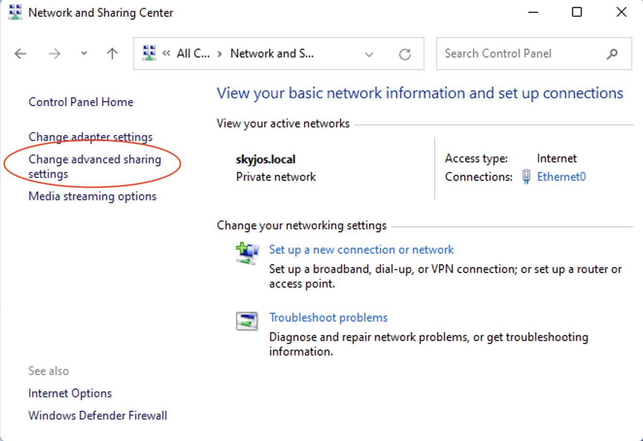 Erweiterte Freigabeeinstellungen in Windows 11 ändern